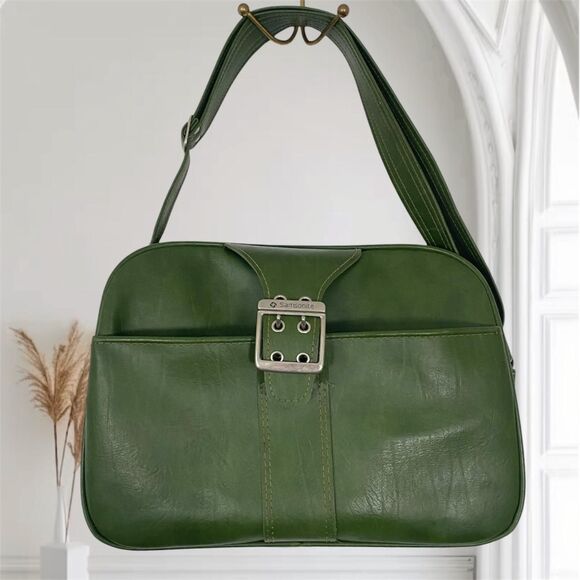 VTG 1960s Samsonite Carribea II Mod Avocado Green Carry On Weekender Bag - Picture 1 of 8